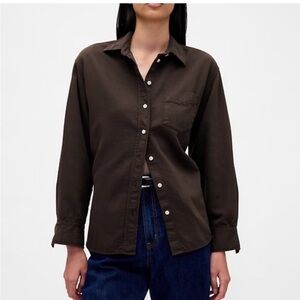 GAP Women's Brown Button Down Shirt